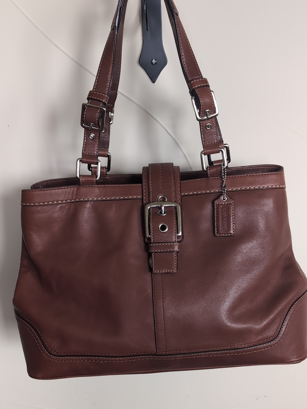 Vintage Coach Hampton Leather Satchel Carryall Tote Bag 🤎